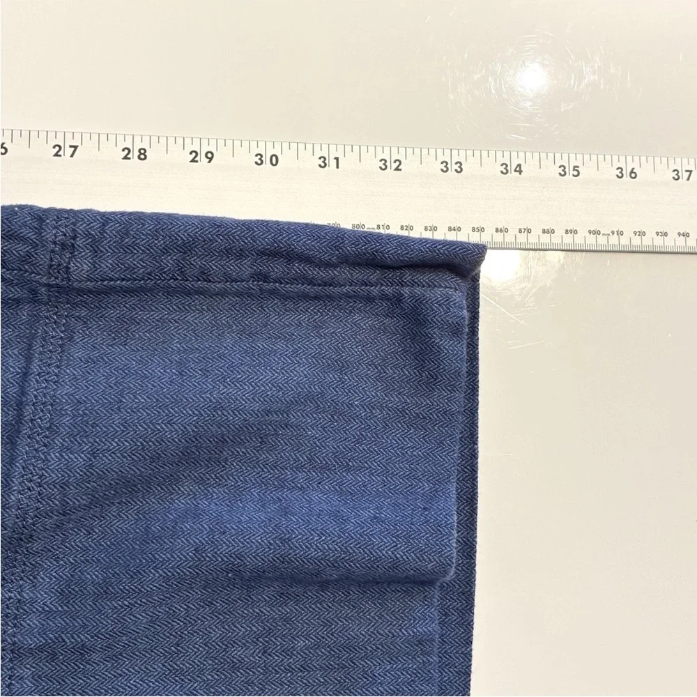 Nwot Banana Republic Linen Pants M Blue Wide Leg